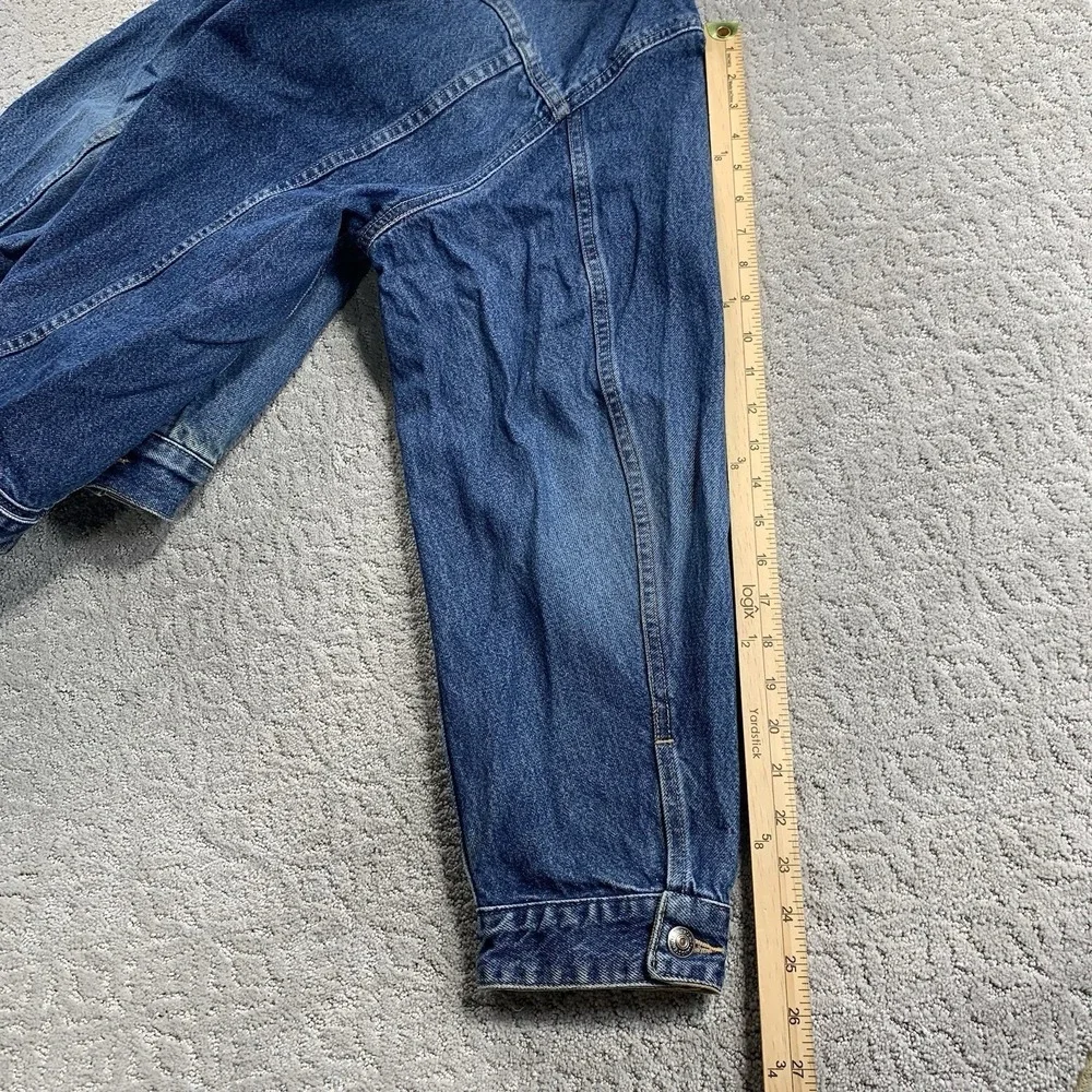Lands' End Denim Trucker Jacket Men's Large Corduroy Collar Blue Cotton Ranch